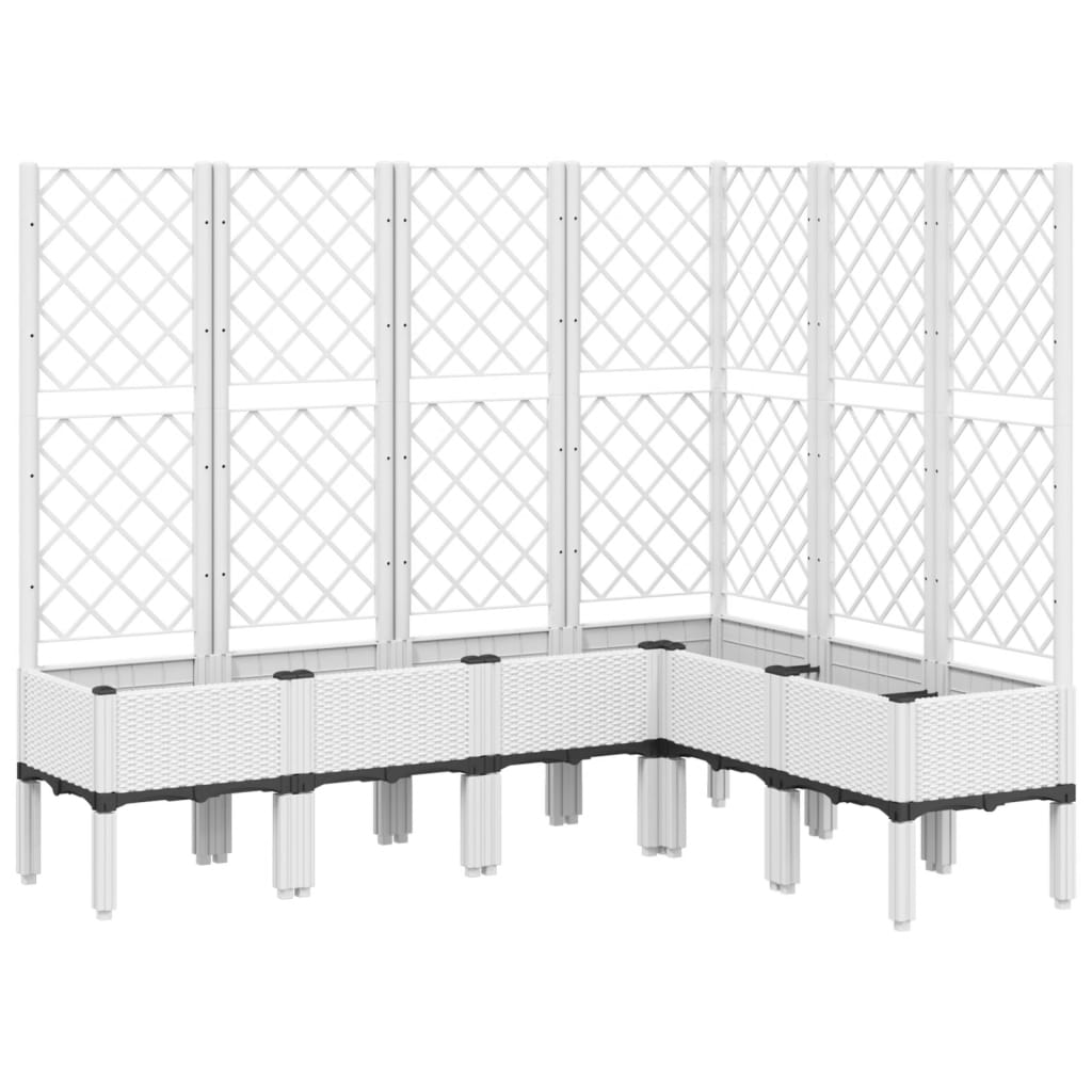 VidaXL Planter with Latwerk 160x120x142 cm Polypropene white