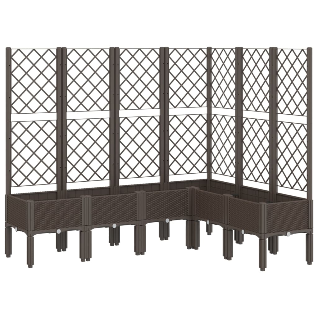 Vidaxx Pflanzgefäß mit Spalier 160x120x142 cm Polypropylen braun
