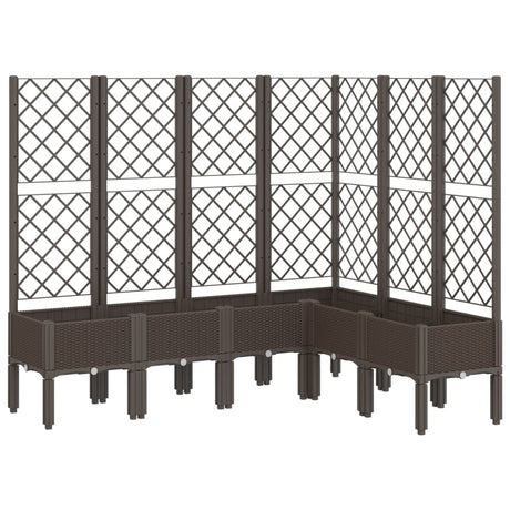 Vidaxx Pflanzgefäß mit Spalier 160x120x142 cm Polypropylen braun