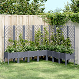 VidaXL Planter with slat work 200x160x142 cm Polypropene gray