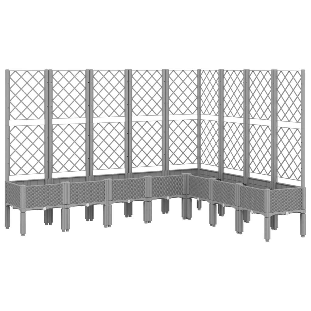 Plantador Vidaxl con Slat Work 200x160x142 CM Polipropeno Gray Light Gray