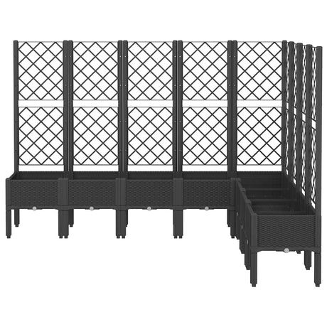 Vidaxx Pflanzgefäß mit Spalier 200x160x142 cm Polypropylen schwarz