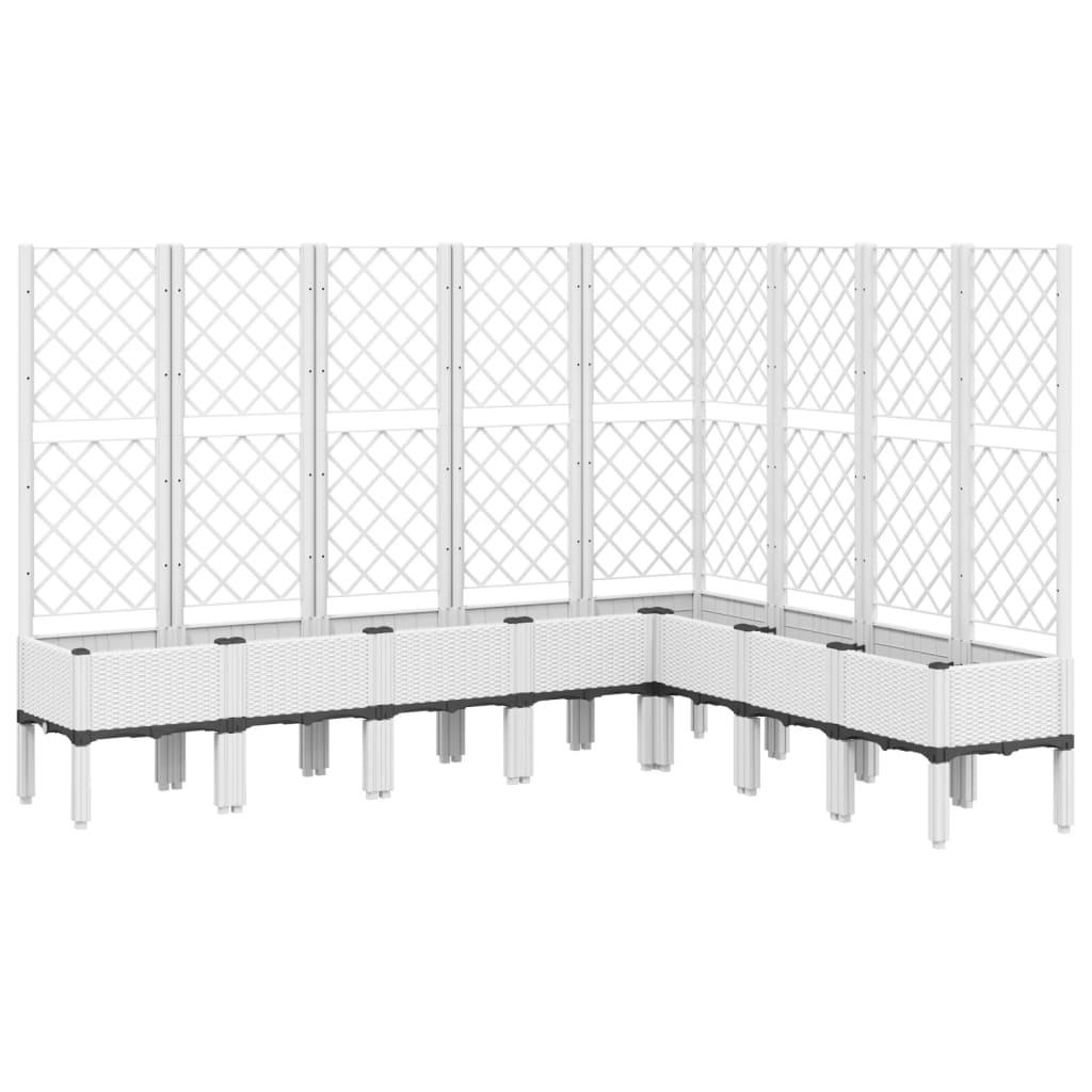 Vidaxx Pflanzgefäß mit Spalier 200x160x142 cm Polypropylen weiß