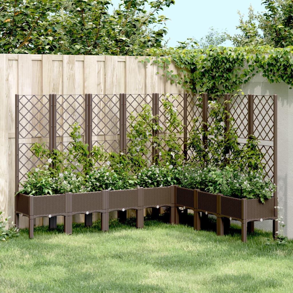 VidaXL Planter with slat work 200x160x142 cm Polypropene brown