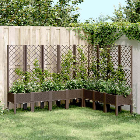 Vidaxx Pflanzgefäß mit Spalier 200x160x142 cm Polypropylen braun