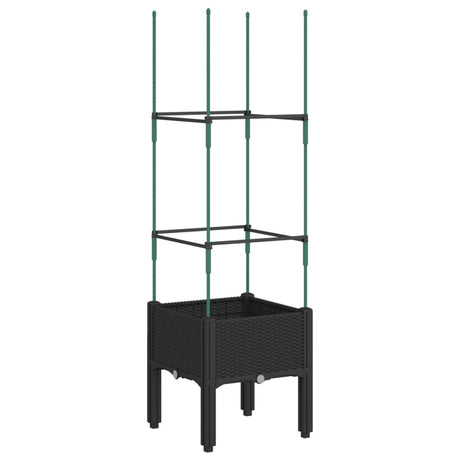 Vidaxx Pflanzgefäß mit Spalier 40x40x142,5 cm Polypropylen schwarz