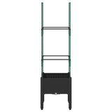 Vidaxx Pflanzgefäß mit Spalier 40x40x142,5 cm Polypropylen schwarz