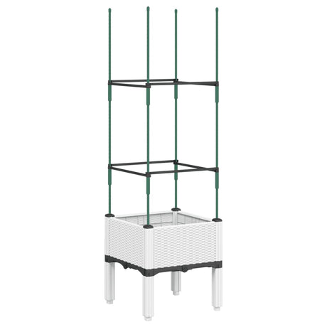 Vidaxx Pflanzgefäß mit Spalier 40x40x142,5 cm Polypropylen weiß