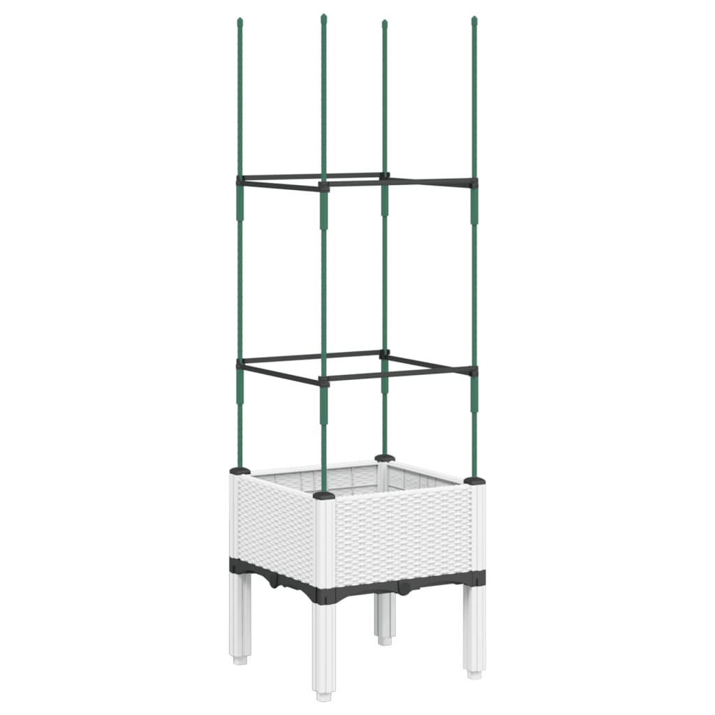Vidaxx Pflanzgefäß mit Spalier 40x40x142,5 cm Polypropylen weiß