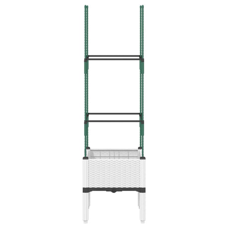 Vidaxx Pflanzgefäß mit Spalier 40x40x142,5 cm Polypropylen weiß