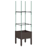 Vidaxl plantenbak met latwerk 40x40x142,5 cm polypropeen bruin