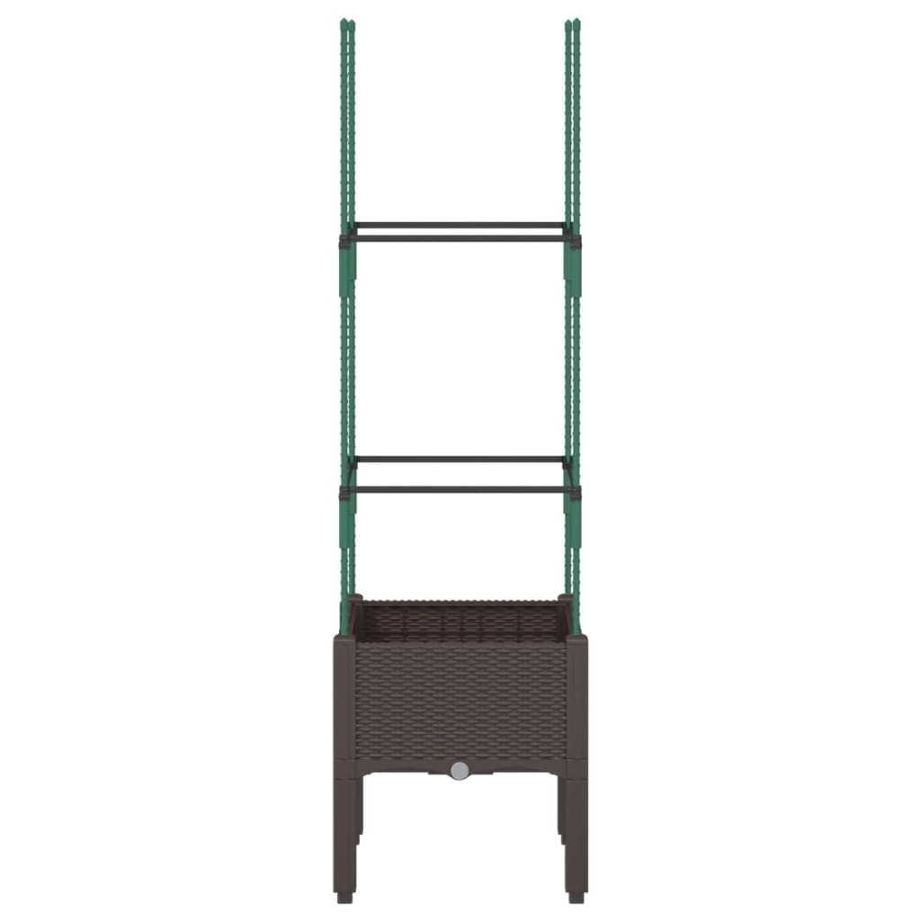 Vidaxx Pflanzgefäß mit Spalier 40x40x142,5 cm Polypropylen braun