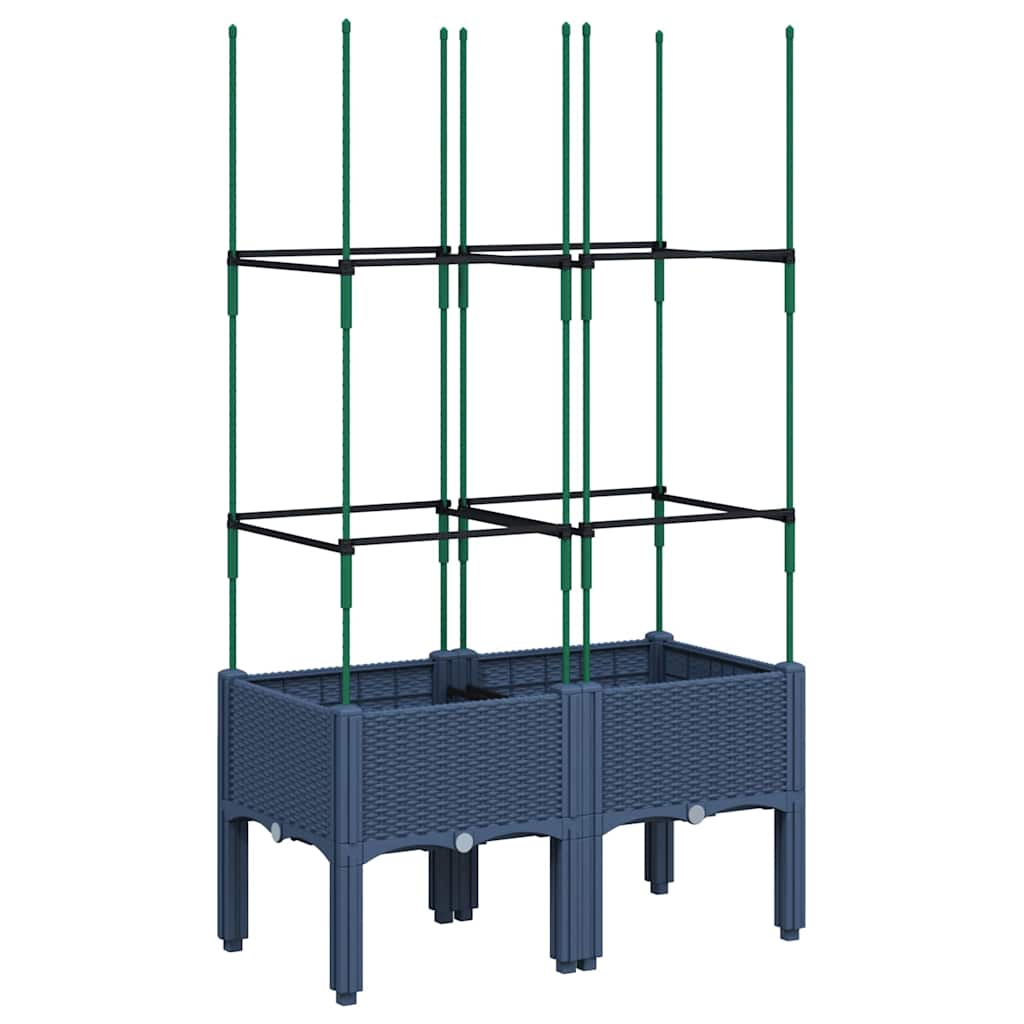 Vidaxx Pflanzgefäß mit Spalier 80x40x142,5 cm Polypropylen grau