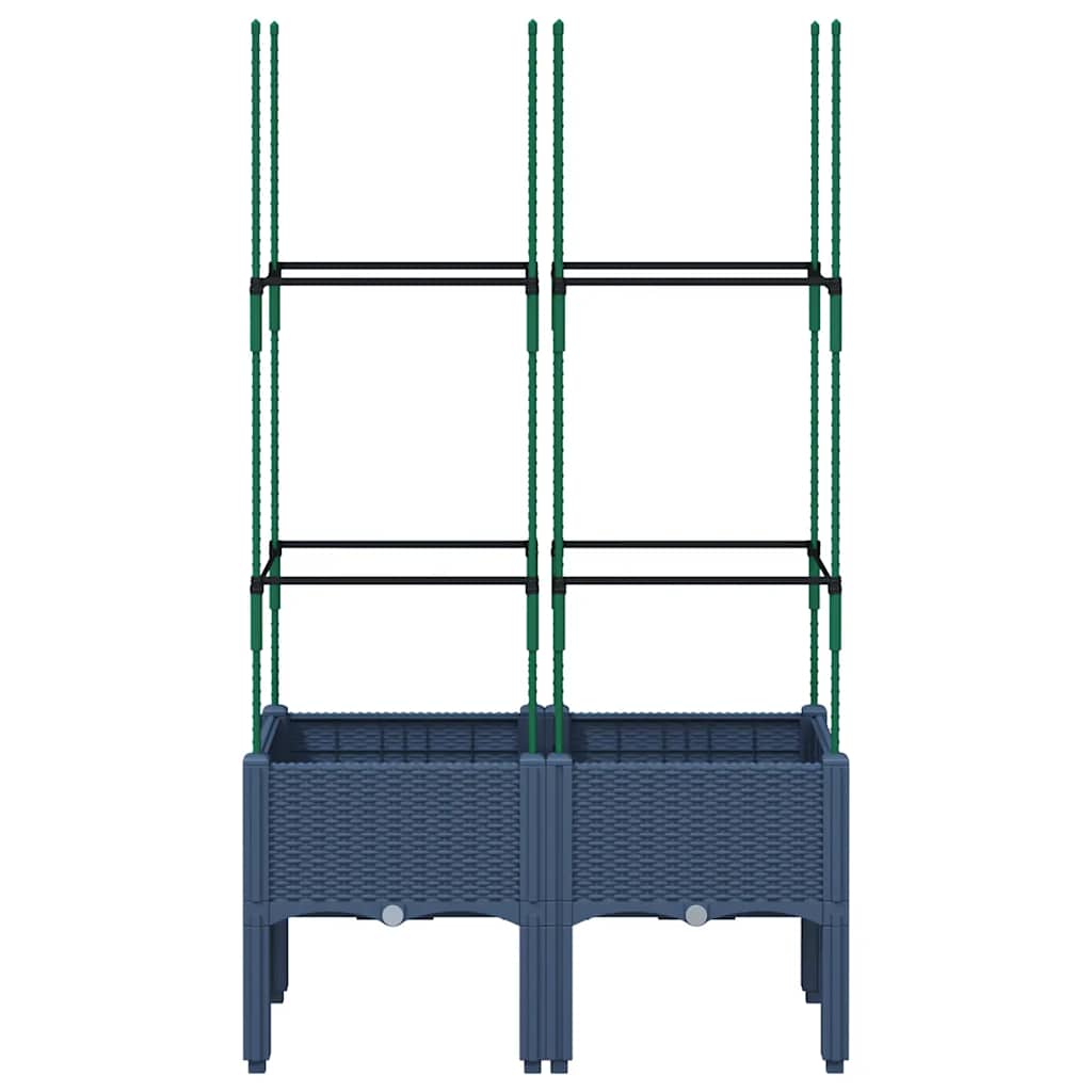Vidaxx Pflanzgefäß mit Spalier 80x40x142,5 cm Polypropylen grau