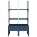 Vidaxx Pflanzgefäß mit Spalier 80x40x142,5 cm Polypropylen grau