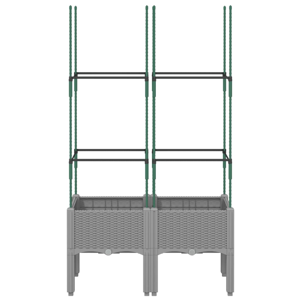 VIDAXL Planleggingsboks med lamell 80x40x142,5 cm polypropen lysegrå