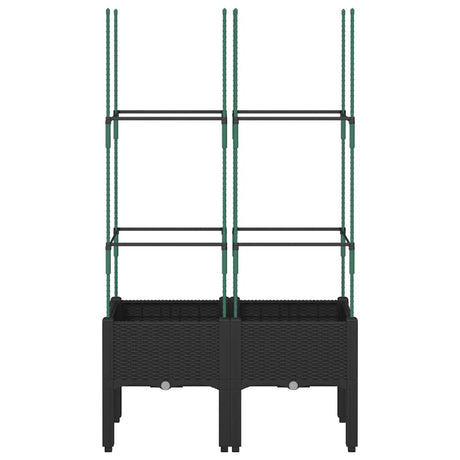 Vidaxx Pflanzgefäß mit Spalier 80x40x142,5 cm Polypropylen schwarz