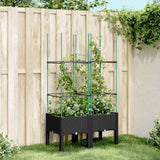 Vidaxx Pflanzgefäß mit Spalier 80x40x142,5 cm Polypropylen schwarz