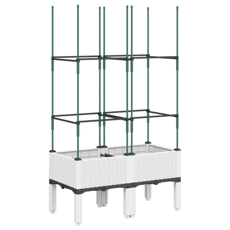 Vidaxx Pflanzgefäß mit Spalier 80x40x142,5 cm Polypropylen weiß
