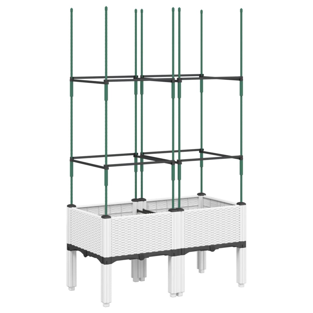 Vidaxx Pflanzgefäß mit Spalier 80x40x142,5 cm Polypropylen weiß