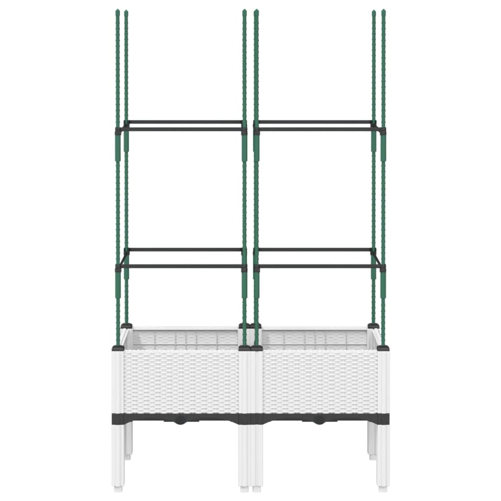 Vidaxl Planter med Latwerk 80x40x142,5 cm polypropen hvit