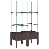 Vidaxx Pflanzgefäß mit Spalier 80x40x142,5 cm Polypropylen braun