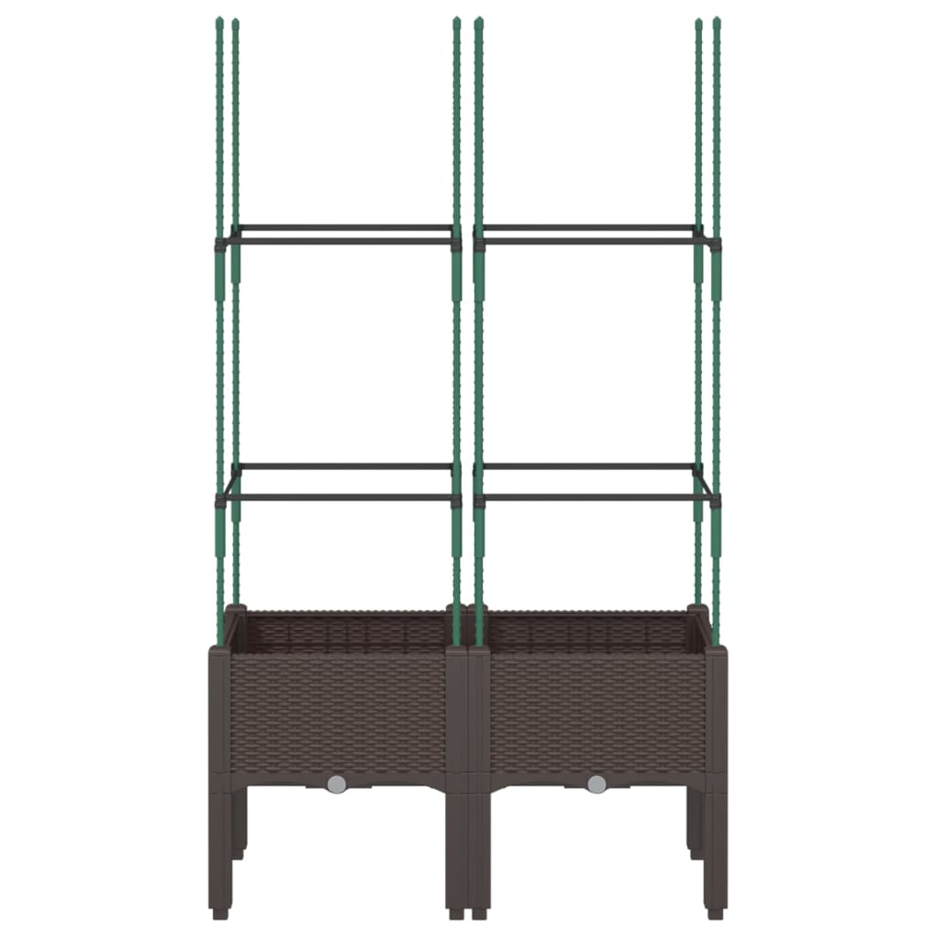 Vidaxx Pflanzgefäß mit Spalier 80x40x142,5 cm Polypropylen braun