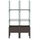 Vidaxx Pflanzgefäß mit Spalier 80x40x142,5 cm Polypropylen braun