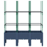 Vidaxx Pflanzgefäß mit Spalier 120x40x142,5 cm Polypropylen grau