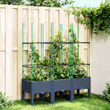 Vidaxx Pflanzgefäß mit Spalier 120x40x142,5 cm Polypropylen grau