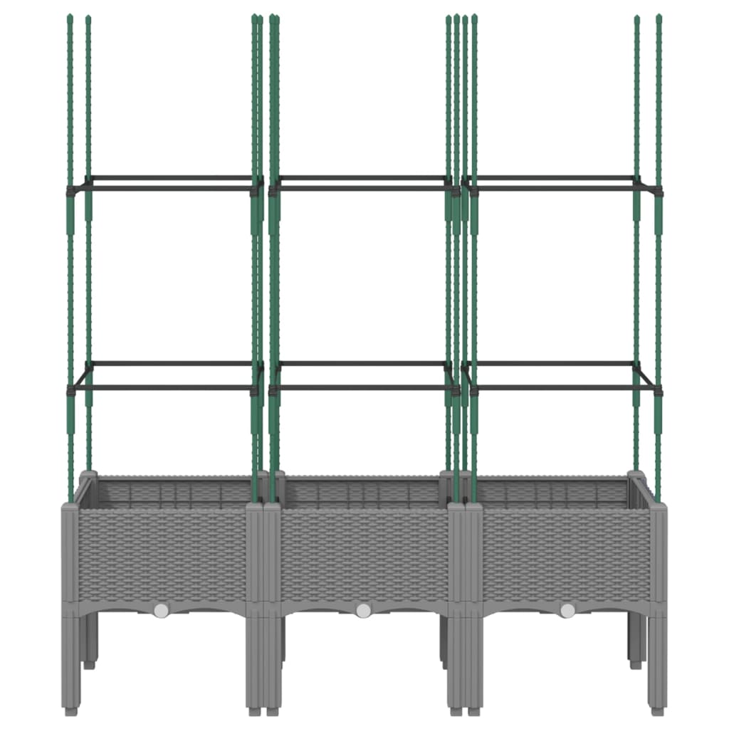 Vidaxx Pflanzgefäß mit Spalier 120x40x142,5 cm Polypropylen hellgrau