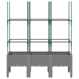 Vidaxx Pflanzgefäß mit Spalier 120x40x142,5 cm Polypropylen hellgrau