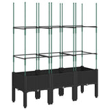 Vidaxx Pflanzgefäß mit Spalier 120x40x142,5 cm Polypropylen schwarz