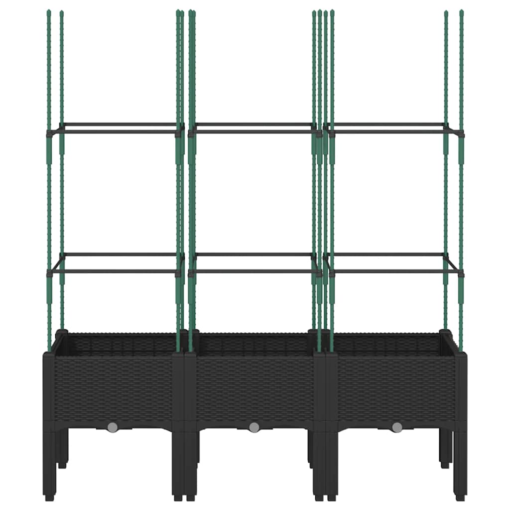 Vidaxx Pflanzgefäß mit Spalier 120x40x142,5 cm Polypropylen schwarz