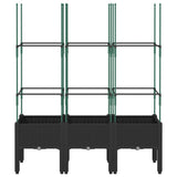 Vidaxx Pflanzgefäß mit Spalier 120x40x142,5 cm Polypropylen schwarz