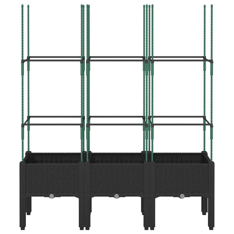 Vidaxx Pflanzgefäß mit Spalier 120x40x142,5 cm Polypropylen schwarz