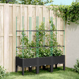 Vidaxx Pflanzgefäß mit Spalier 120x40x142,5 cm Polypropylen schwarz