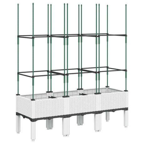 Vidaxx Pflanzgefäß mit Spalier 120x40x142,5 cm Polypropylen weiß