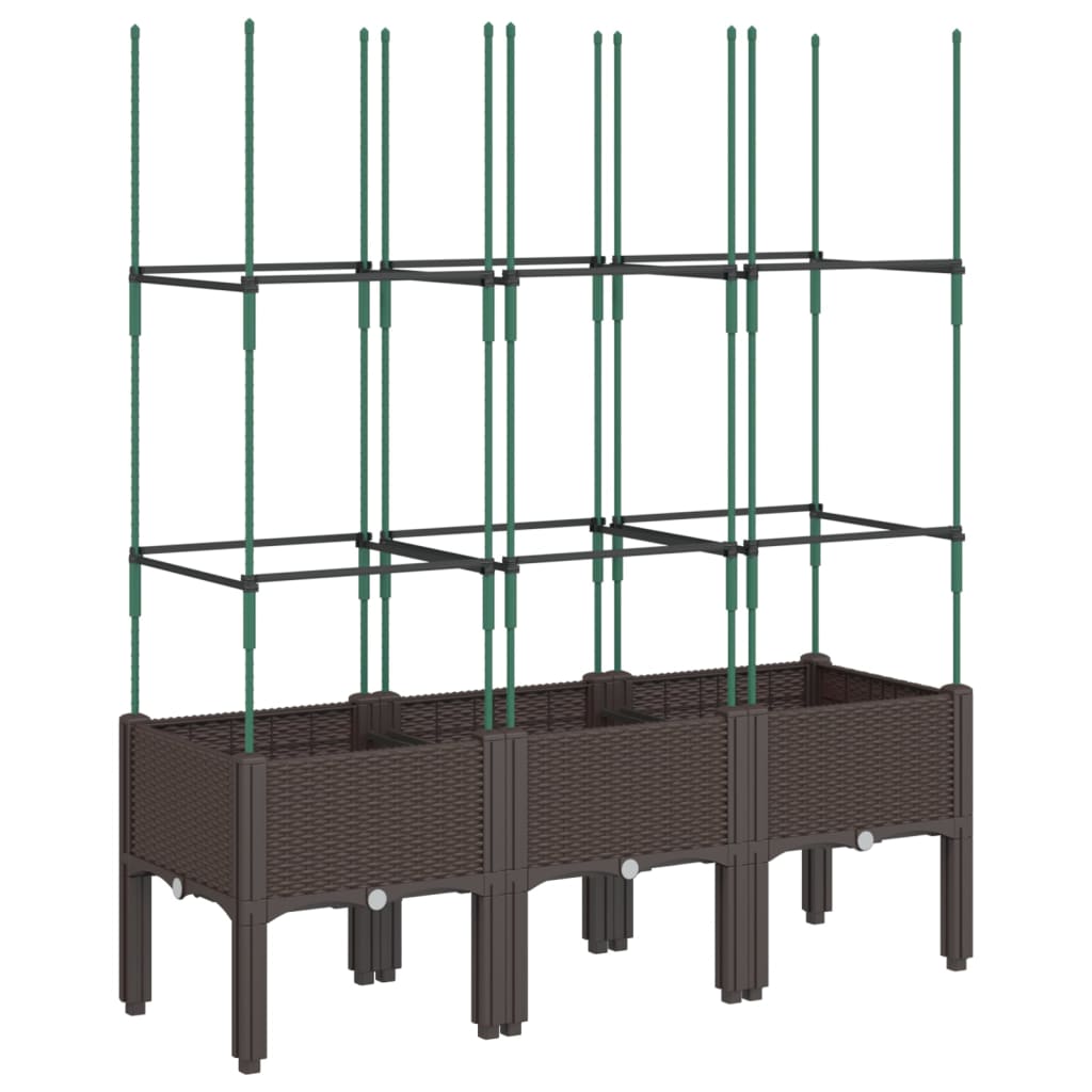 Vidaxx Pflanzgefäß mit Spalier 120x40x142,5 cm Polypropylen braun