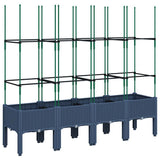Vidaxx Pflanzgefäß mit Spalier 160x40x142,5 cm Polypropylen grau