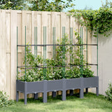 Jardinière Vidaxl avec latwerk 160x40x142.5 cm Gris polypropène