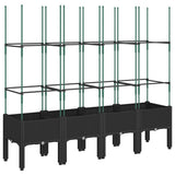 Vidaxx Pflanzgefäß mit Spalier 160x40x142,5 cm Polypropylen schwarz