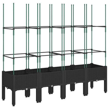 Vidaxx Pflanzgefäß mit Spalier 160x40x142,5 cm Polypropylen schwarz