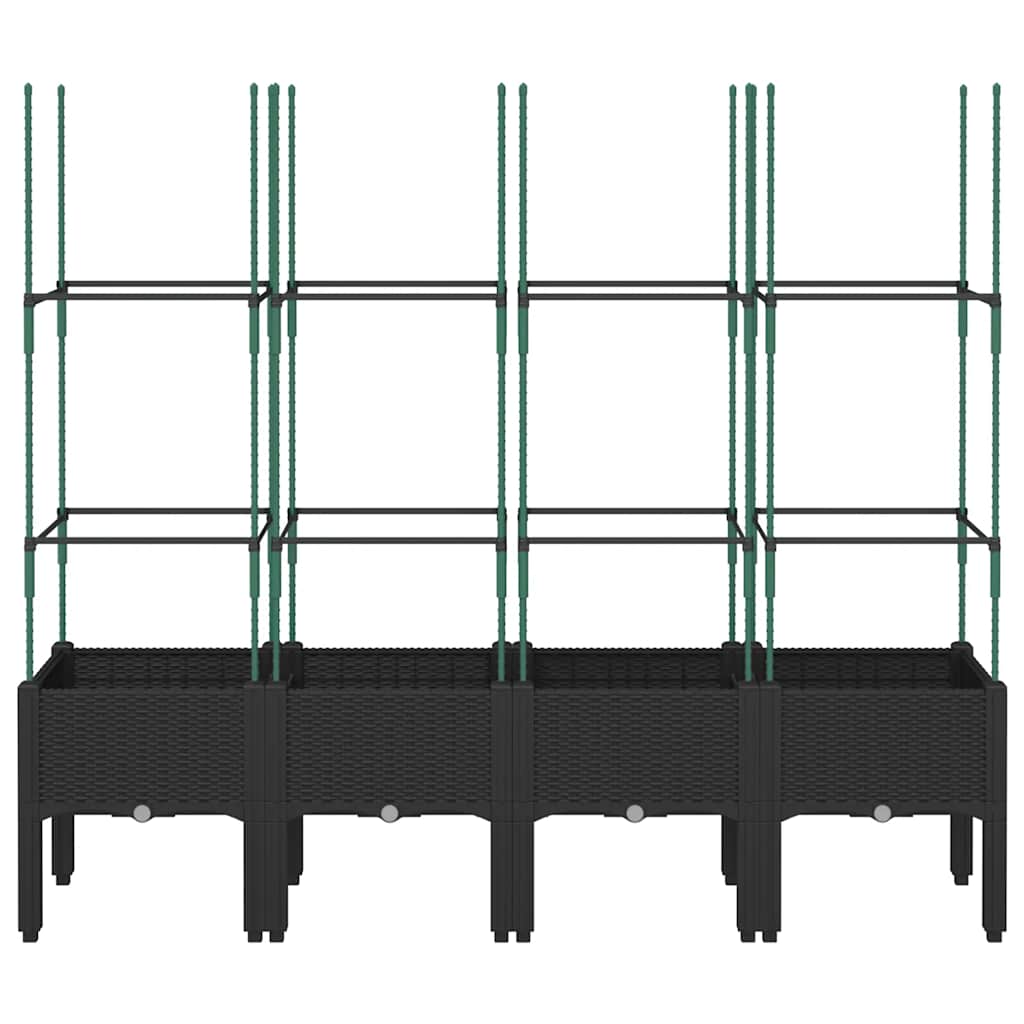 Vidaxx Pflanzgefäß mit Spalier 160x40x142,5 cm Polypropylen schwarz
