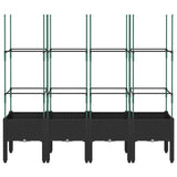 Vidaxx Pflanzgefäß mit Spalier 160x40x142,5 cm Polypropylen schwarz