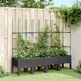 Vidaxl Plannet con latwerk 160x40x142.5 cm polipropene nero