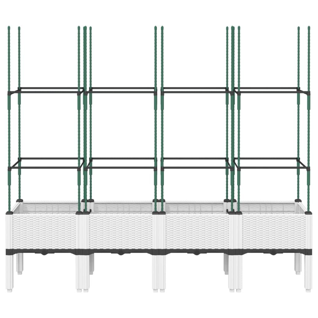 VidaXL Planter with Latwerk 160x40x142.5 cm Polypropene white