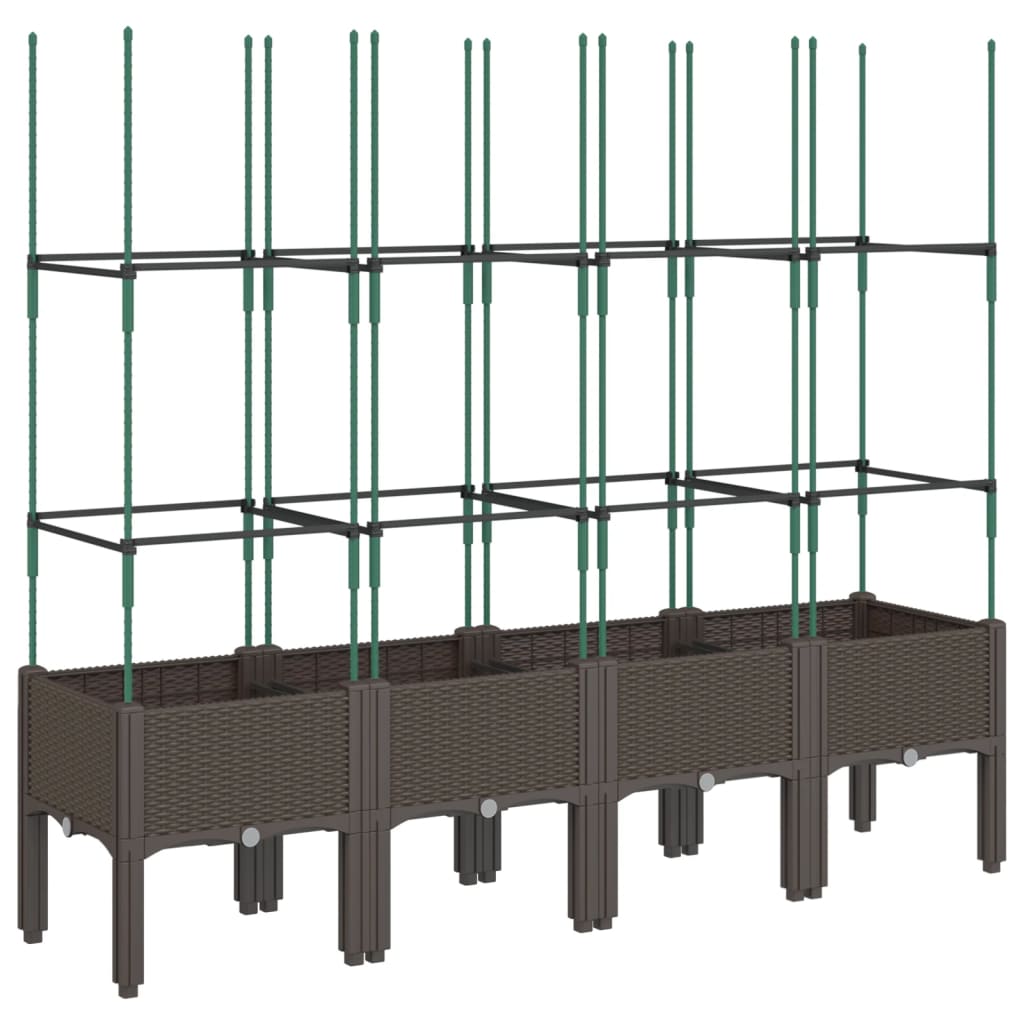 Vidaxx Pflanzgefäß mit Spalier 160x40x142,5 cm Polypropylen braun