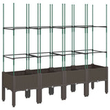 Vidaxx Pflanzgefäß mit Spalier 160x40x142,5 cm Polypropylen braun