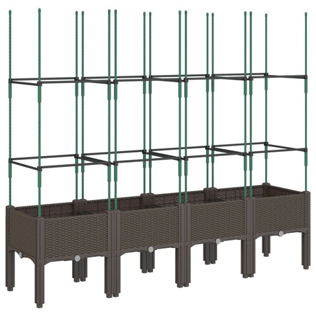 Vidaxx Pflanzgefäß mit Spalier 160x40x142,5 cm Polypropylen braun